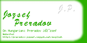 jozsef preradov business card